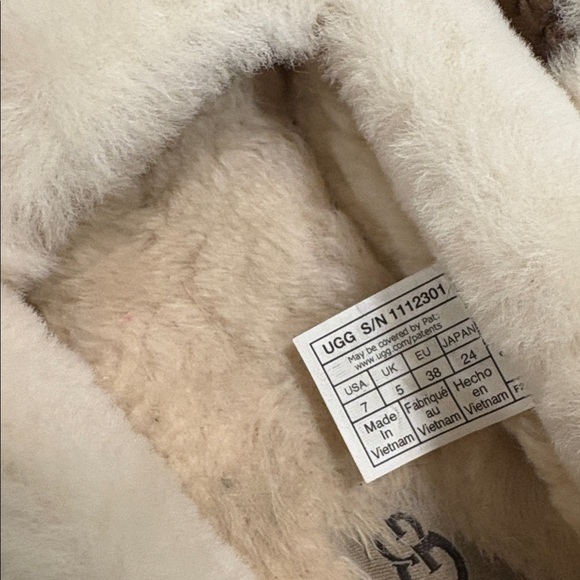 UGG WOMENS GRANTT SUEDEN CHESTNUT BROWN WOOL LOAFER SLIPERS SIZE 7 - Picture 2 of 7